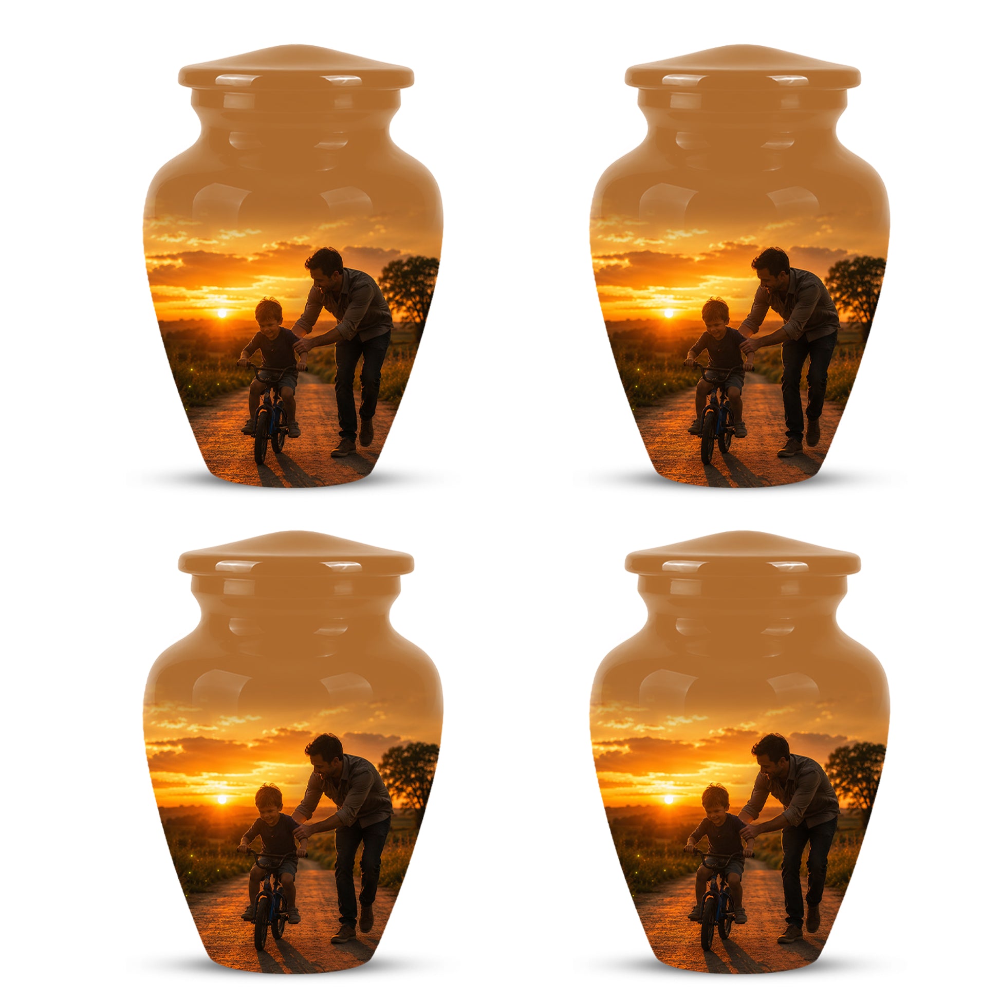 Father & Son Themed Urn - Handcrafted Custom Memorial Urns For Ashes