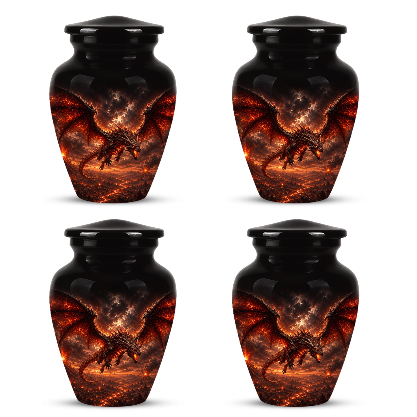 Dragon Fire Cremation Urn - Artistic Mythical Burial Urns For Human Ashes