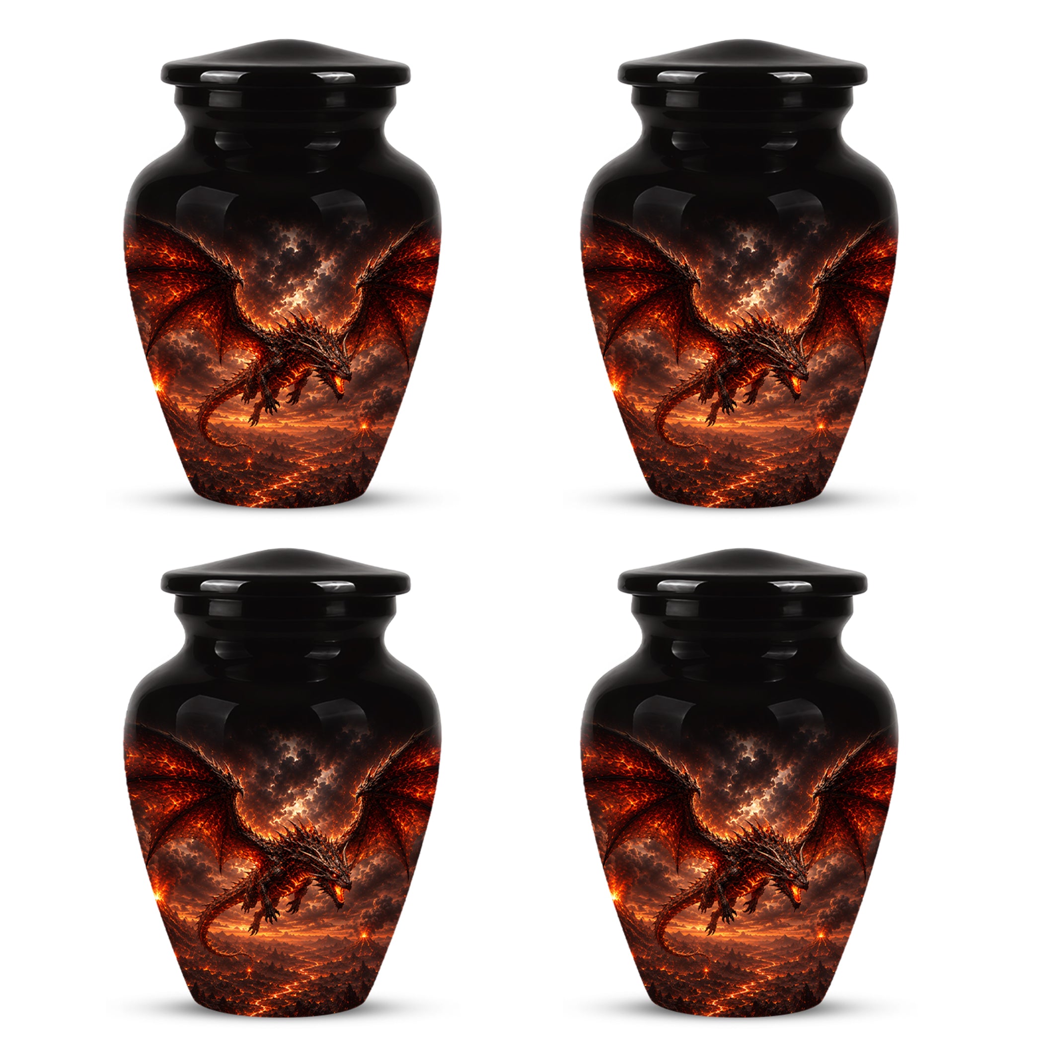 Dragon Fire Cremation Urn - Artistic Mythical Burial Urns For Human Ashes