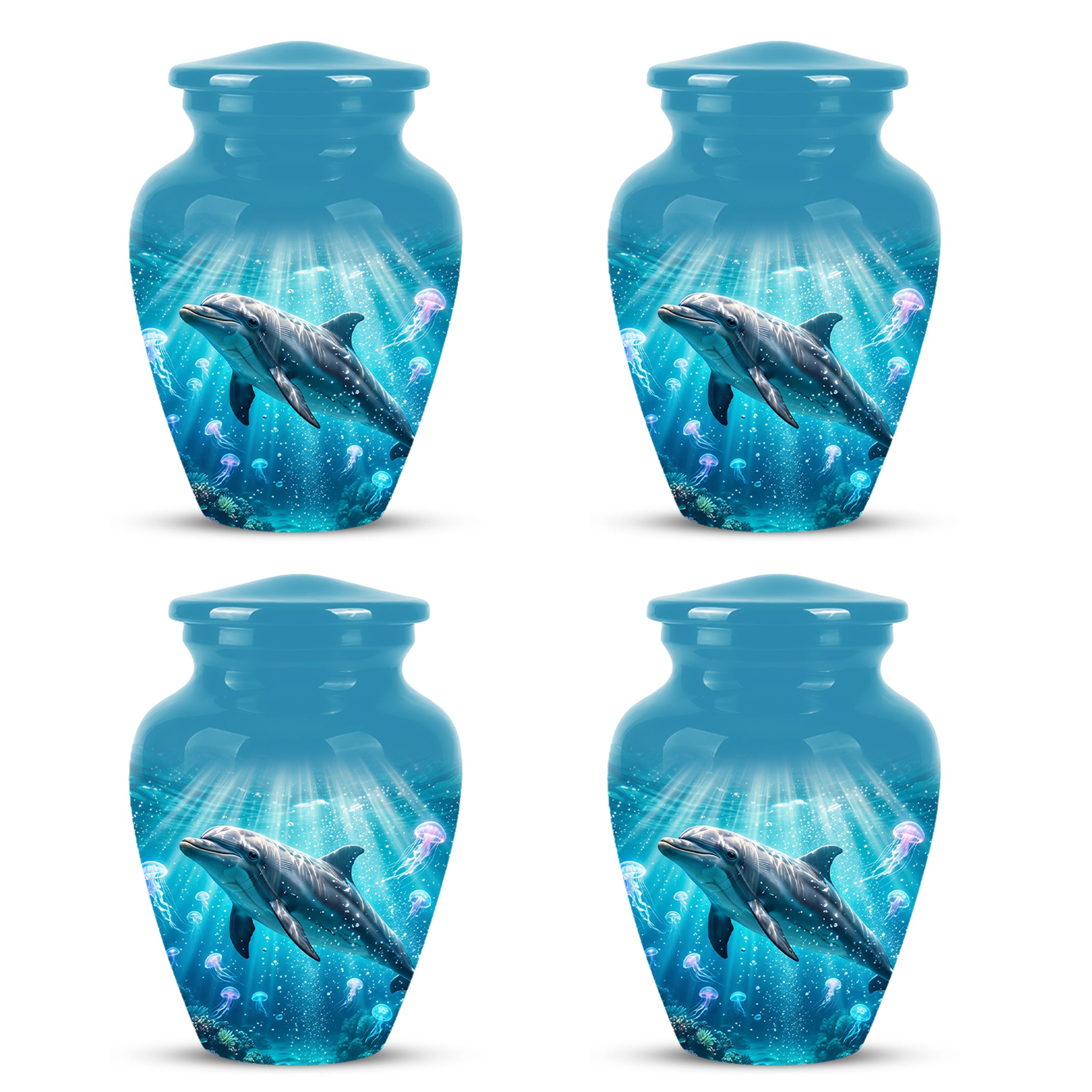 Dolphin Themed Urn - Beautifully Handcrafted Burial Urns For Mom Ashes