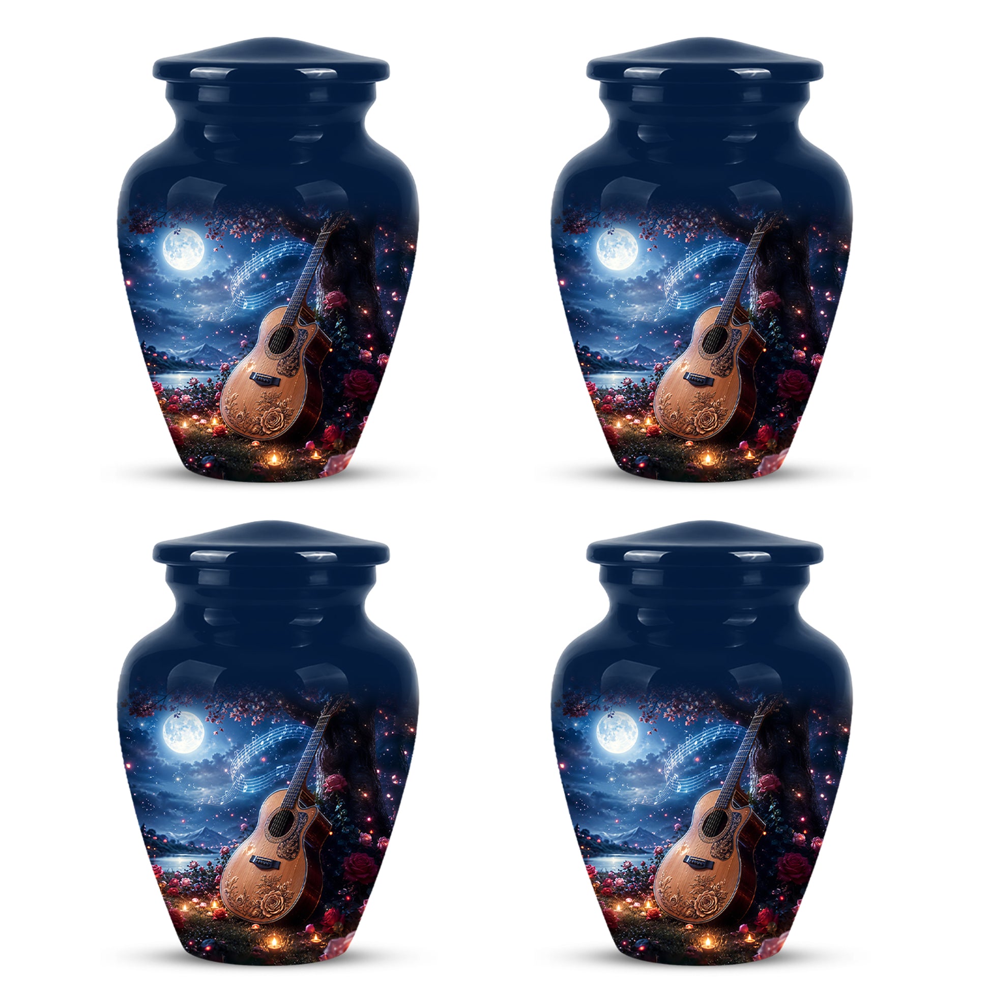 Artistic Guitar Memorial Urn - Beautifully Handcrafted Urns For Humans