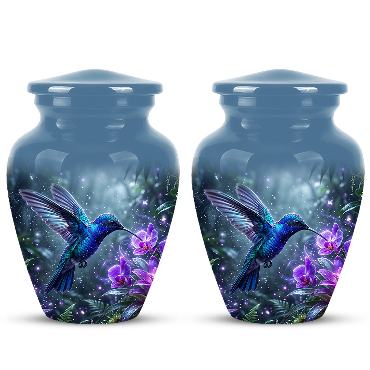 Flying Blue Hummingbird Urn - Majestic Memorial Urns For Human Ashes