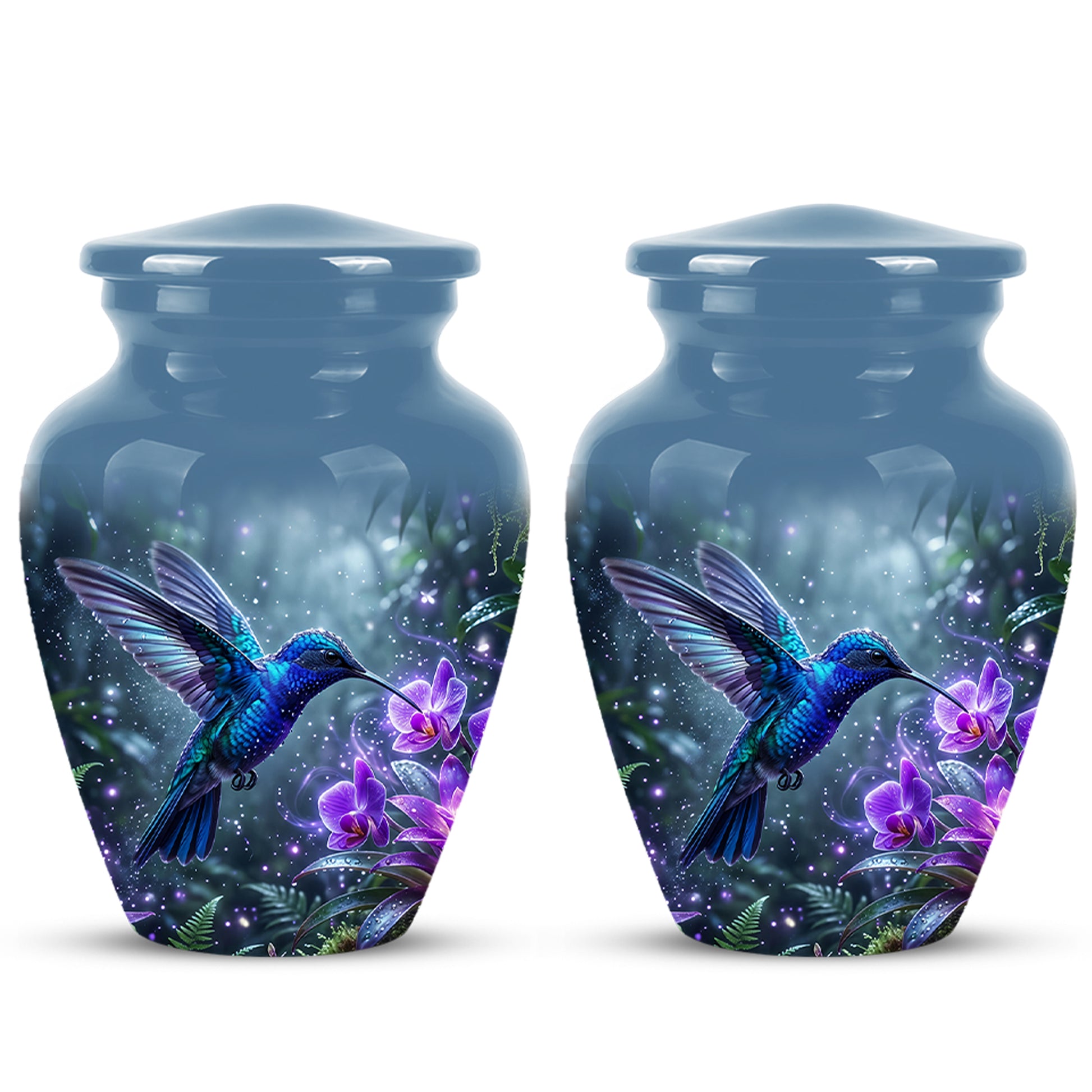 Flying Blue Hummingbird Urn - Majestic Memorial Urns For Human Ashes