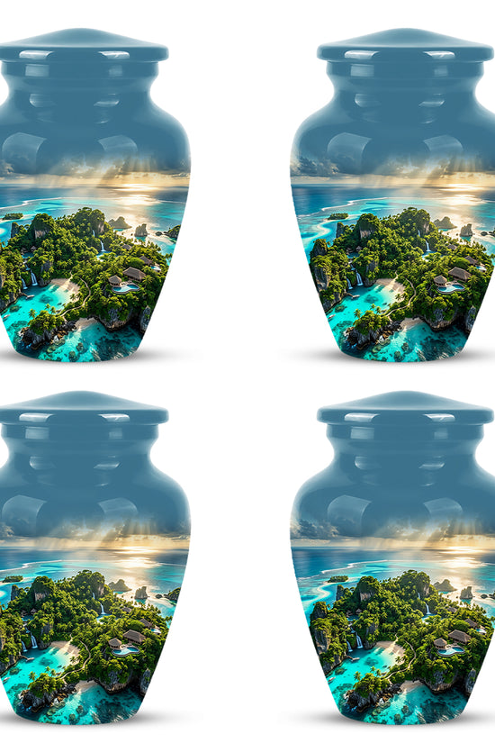 Beach Island Cremation Urn For Human Ashes - Adult Size Memorial Urns