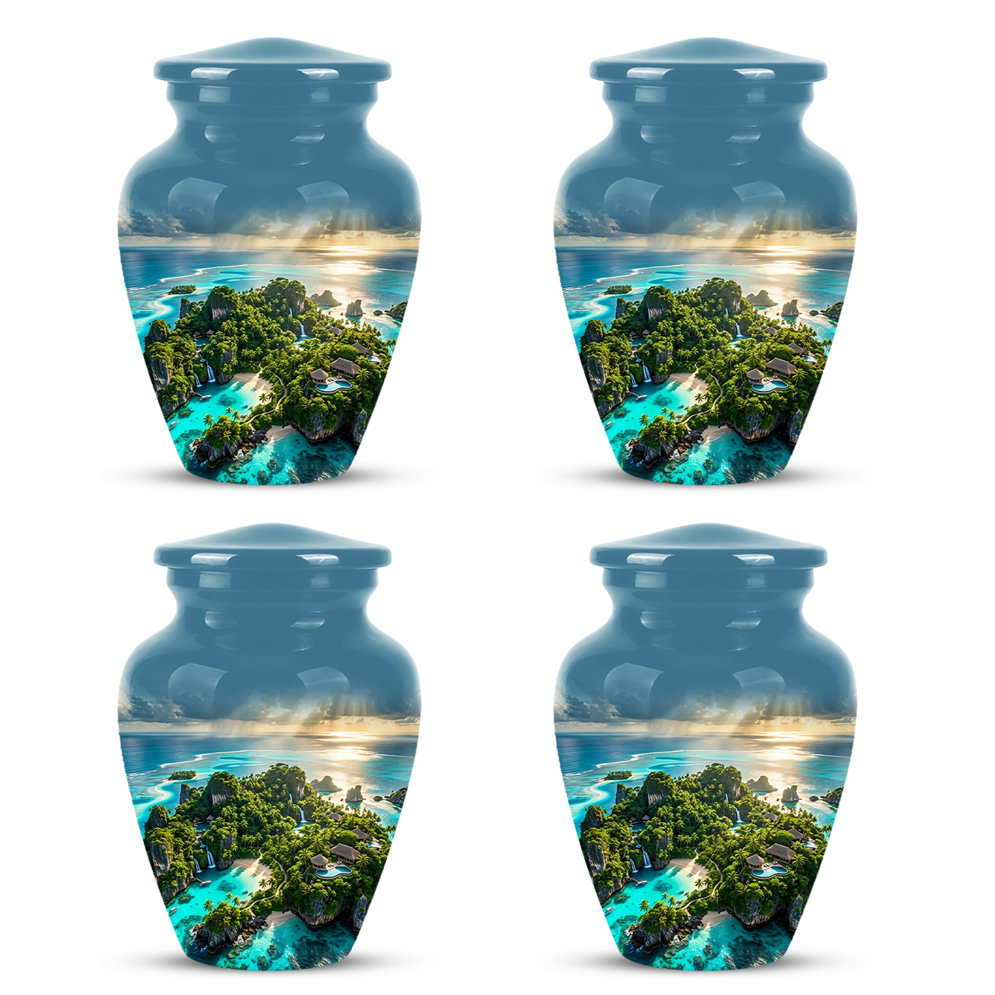 Beach Island Cremation Urn For Human Ashes - Adult Size Memorial Urns