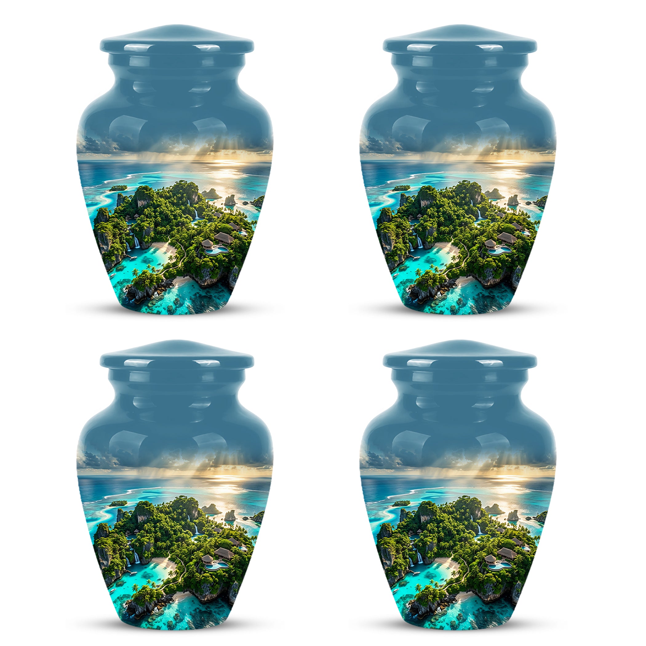 Beach Island Cremation Urn For Human Ashes - Adult Size Memorial Urns