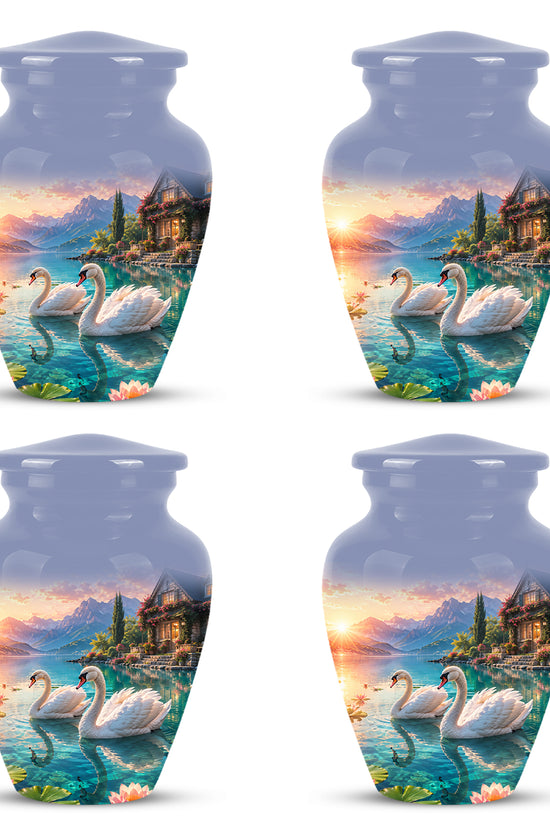 Couple Swan Themed Urn - Artistic Handcrafted Burial Urns For Humans