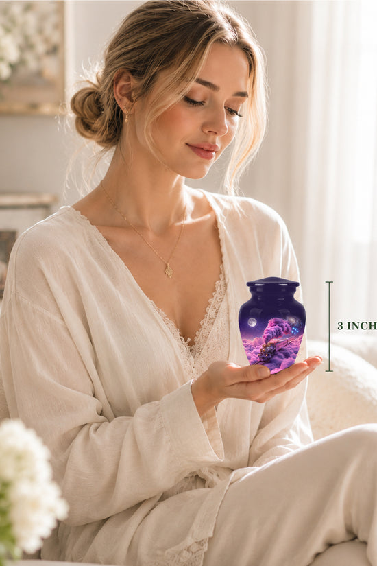 Fantasy Train Cremation Urn – Purple Cloud Memorial Urns For Human Ashes