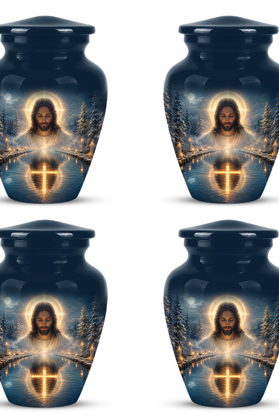 Divine Jesus Cremation Urn for Ashes – Christian Cross Memorial Urn