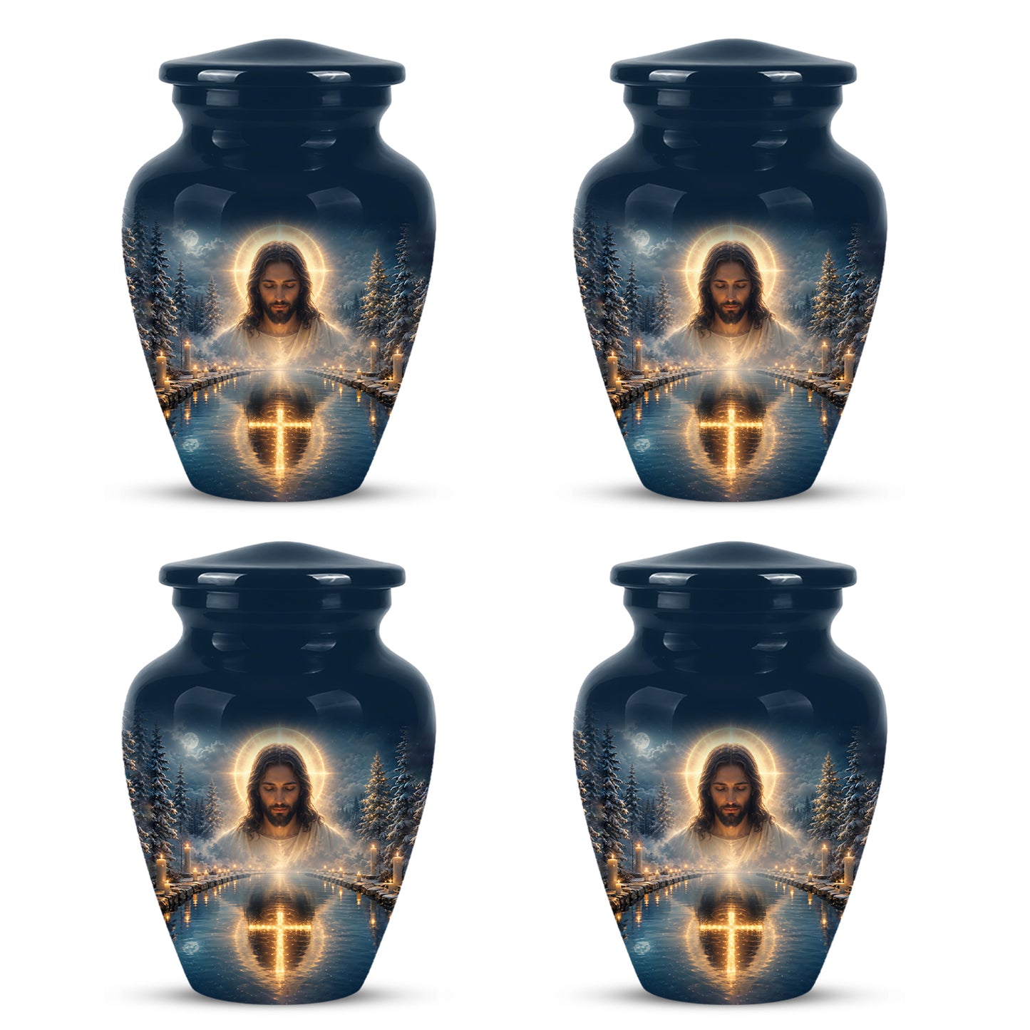Divine Jesus Cremation Urn for Ashes – Christian Cross Memorial Urn