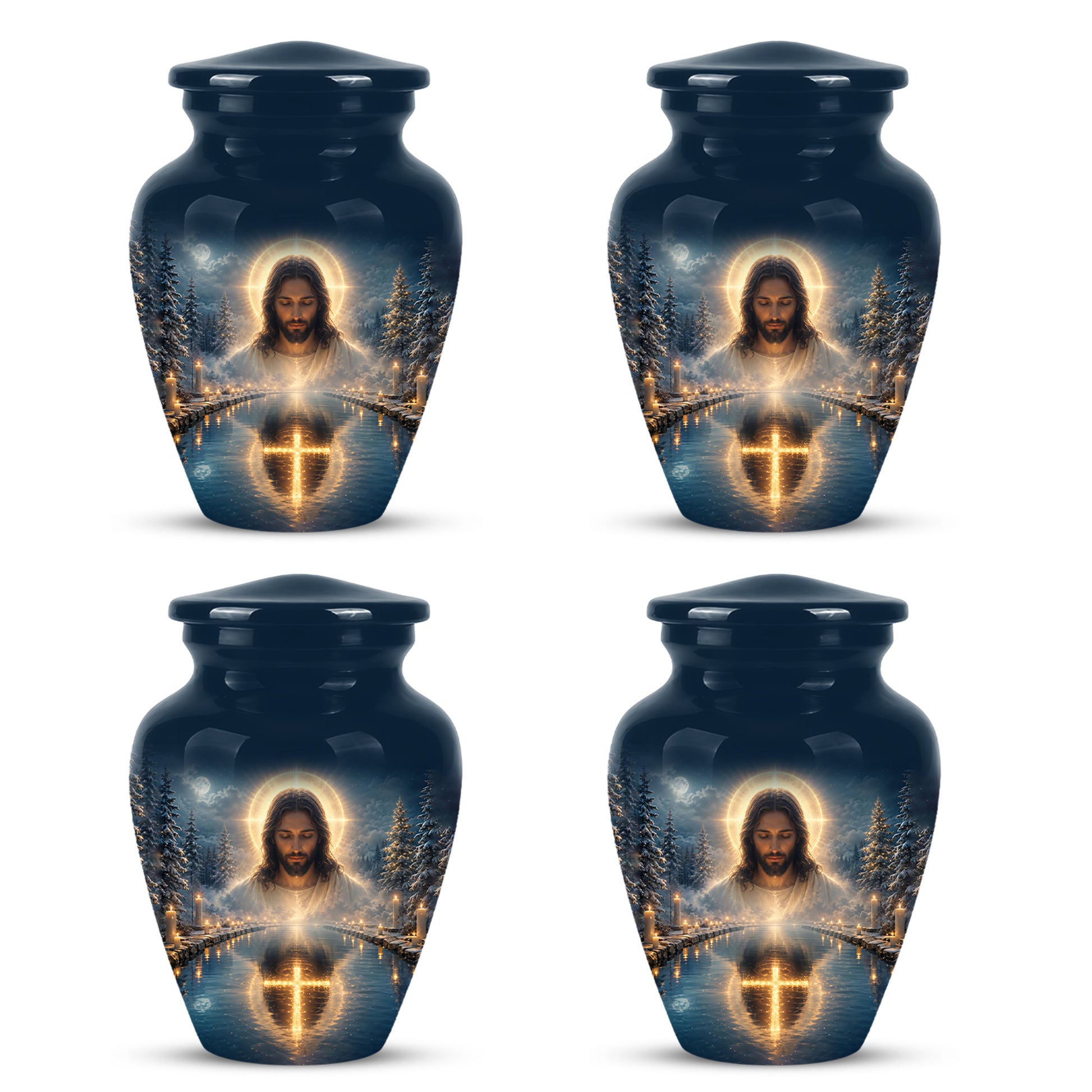 Divine Jesus Cremation Urn for Ashes – Christian Cross Memorial Urn
