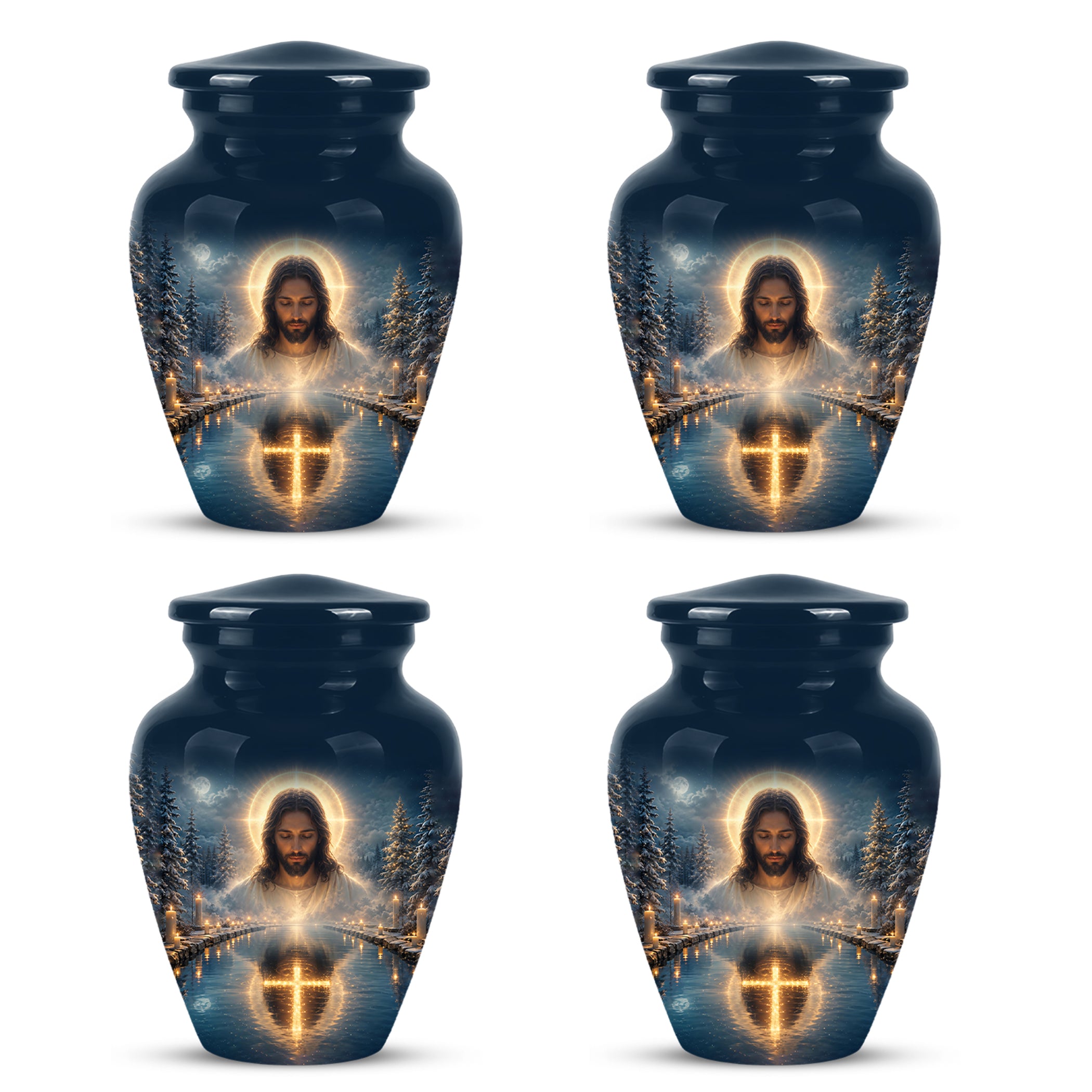 Divine Jesus Cremation Urn for Ashes – Christian Cross Memorial Urn