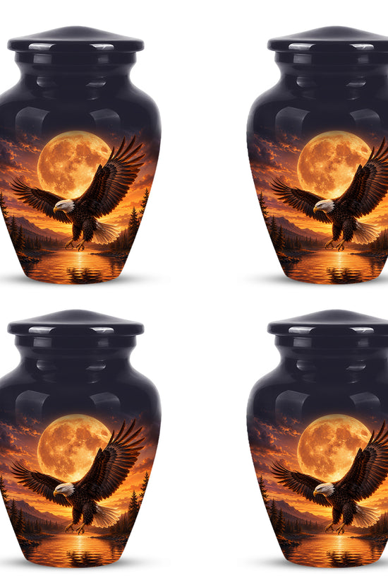 Personalized Flying Eagle Cremation Urn - Celestial Moon Memorial Urns