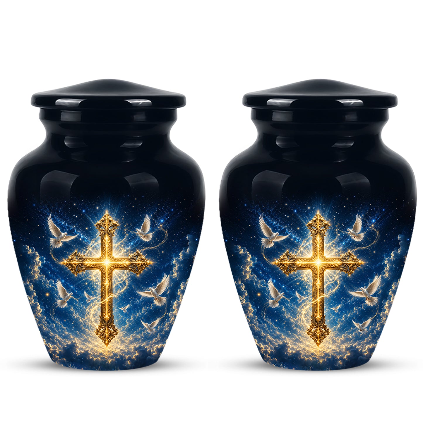 Golden Cross Cremation Urn – Celestial Urns For Men & Women Ashes