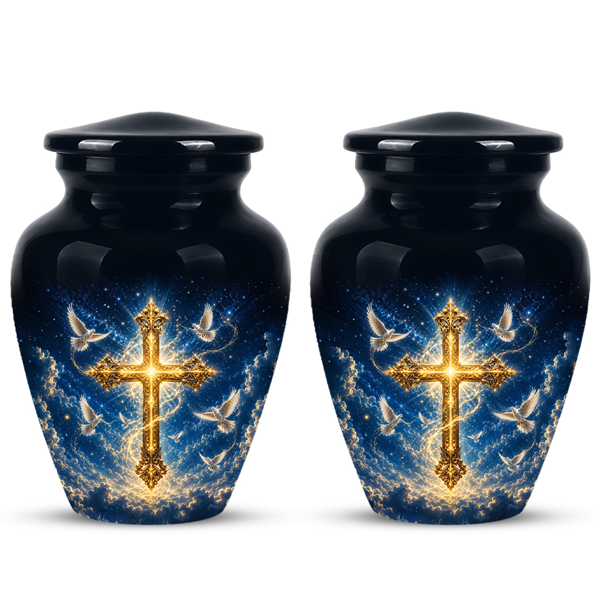 Golden Cross Cremation Urn – Celestial Urns For Men & Women Ashes