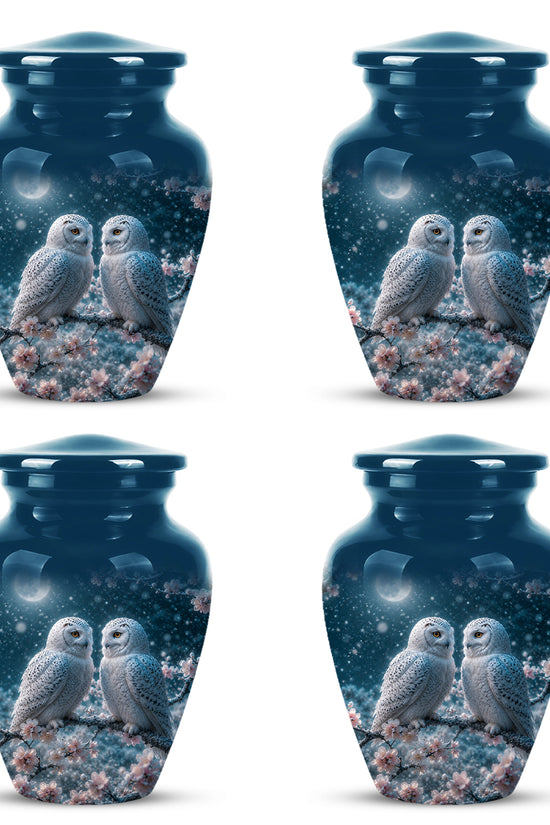 Snowy Owl Couple Memorial Urn - Majestic Couple Urns For Loved Ones