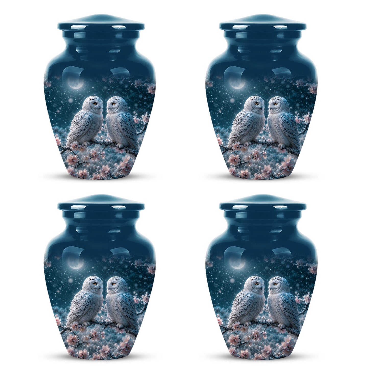 Snowy Owl Couple Memorial Urn - Majestic Couple Urns For Loved Ones