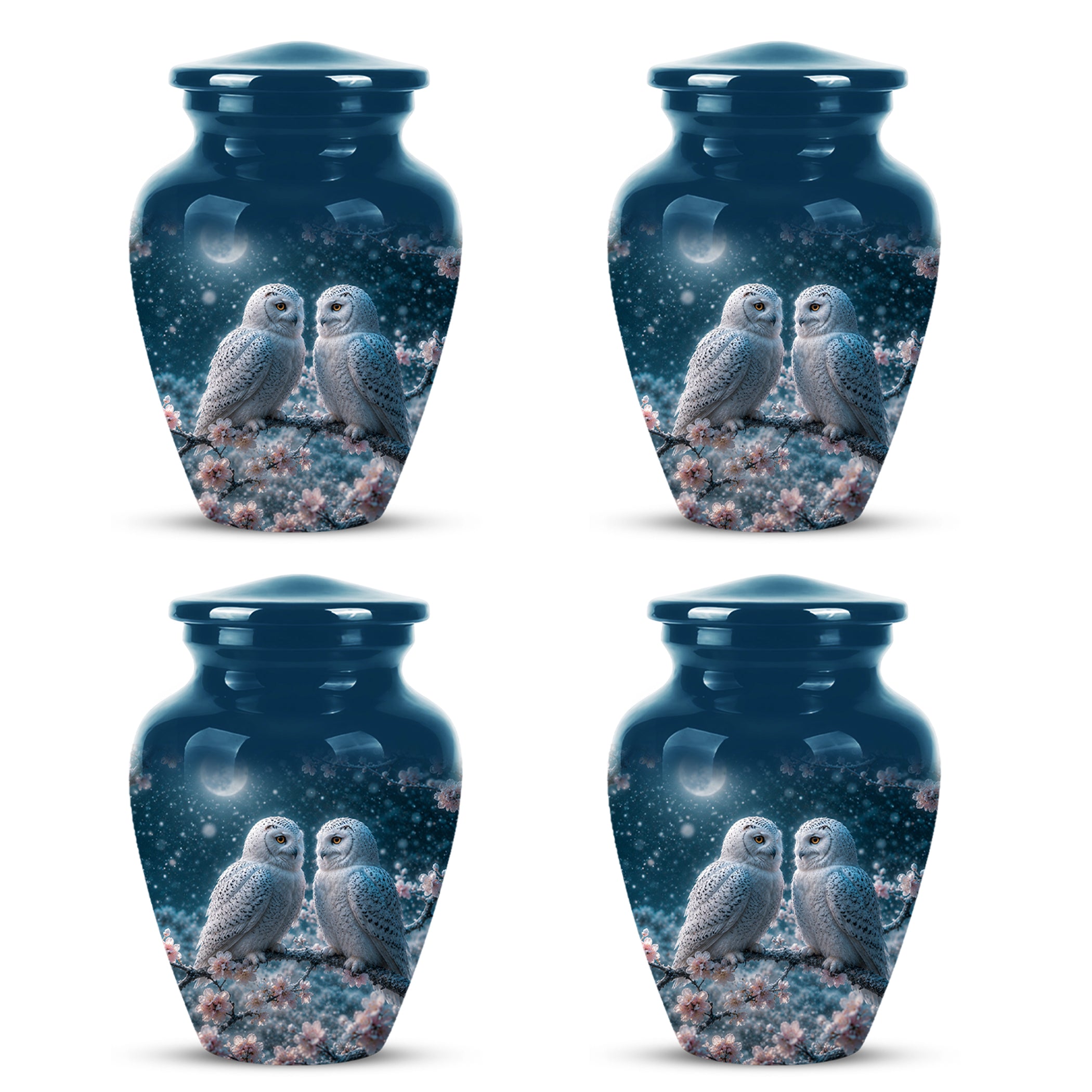 Snowy Owl Couple Memorial Urn - Majestic Couple Urns For Loved Ones