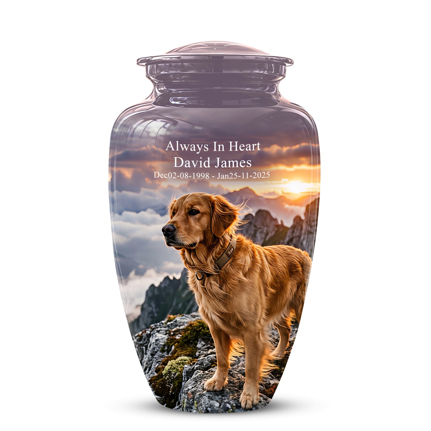 Golden Retriever Themed Urn - Handcrafted Custom Urn For Pet Dog Ashes
