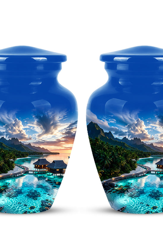 Beach Themed Cremation Urn - Personalized Burial Urns For Human Ashes