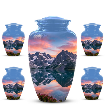 10 inch Large Urn with 4 Keepsake 3 inch