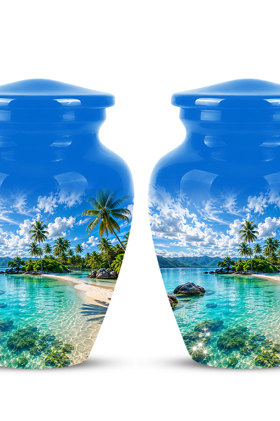 Beach Themed Burial Urn - Personalized Cremation Urns For Human Ashes