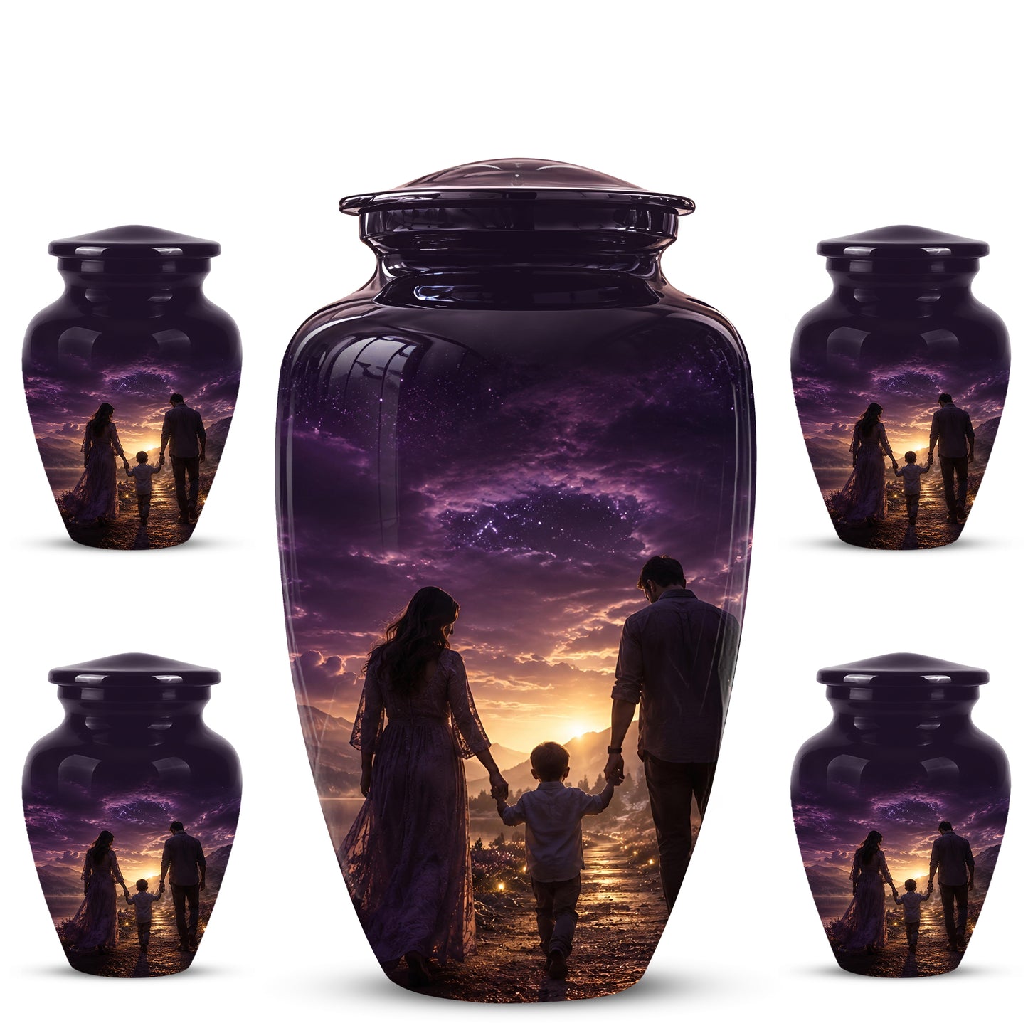 Father, Son & Mother Memorial Urn - Artistic Burial Urns For Human Ashes