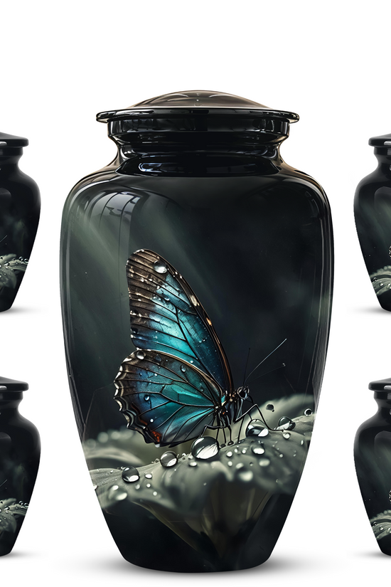 Blue Morpho Butterfly Cremation Urn - Beautiful Burial Urns For Mom Ashes