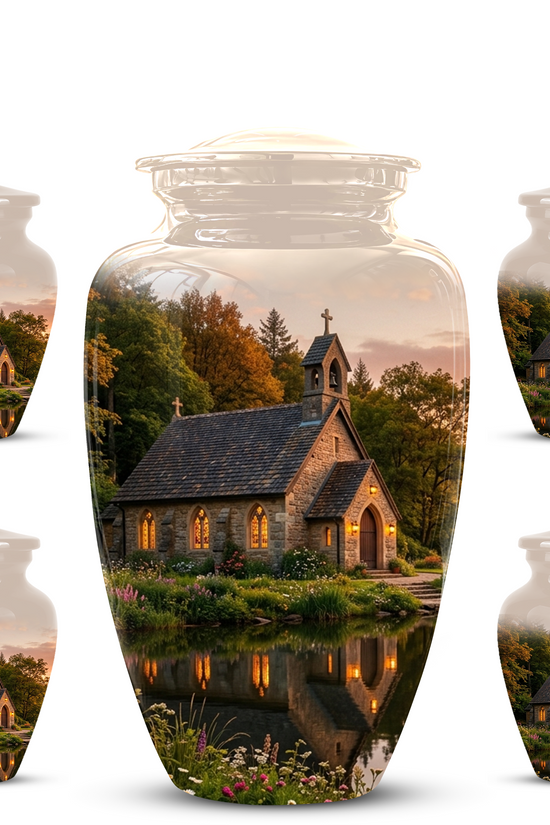 Christian Church Cross Burial Urn - Spiritual Burial Urns For Human Ashes