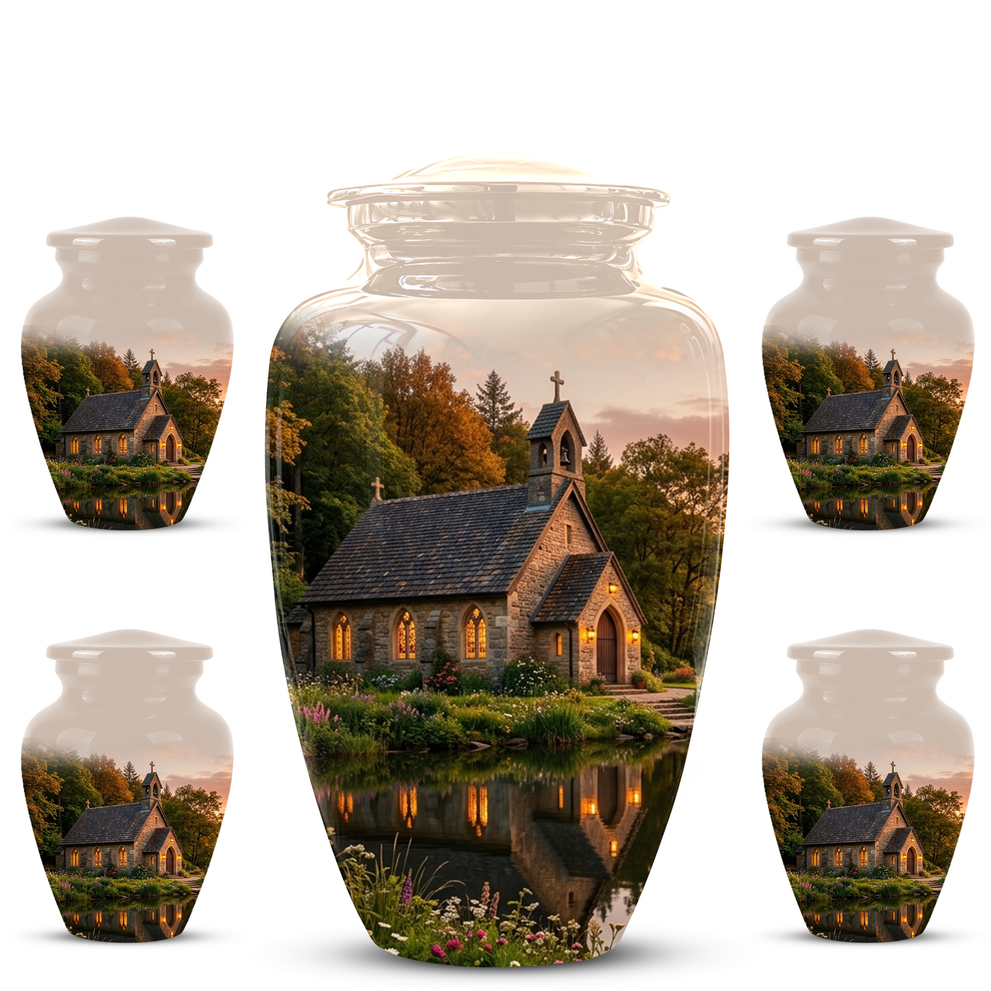 Christian Church Cross Burial Urn - Spiritual Burial Urns For Human Ashes