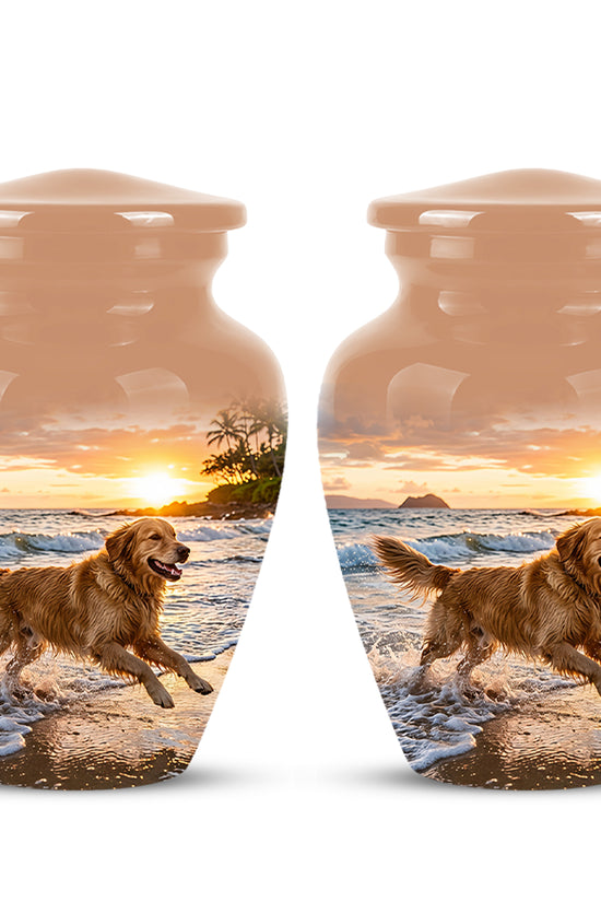 Golden Retriever Themed Urn - Personalized Memorial Urns For Pet Dog