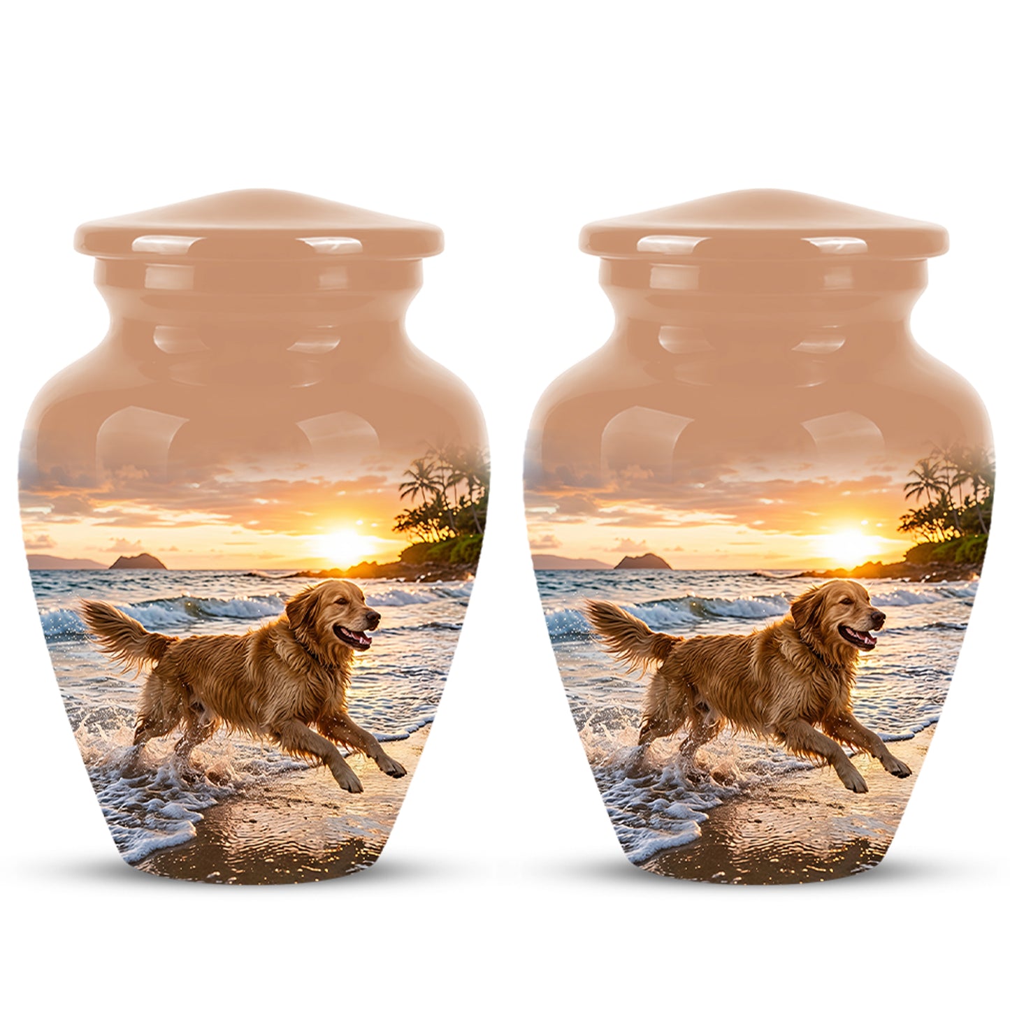 Golden Retriever Themed Urn - Personalized Memorial Urns For Pet Dog