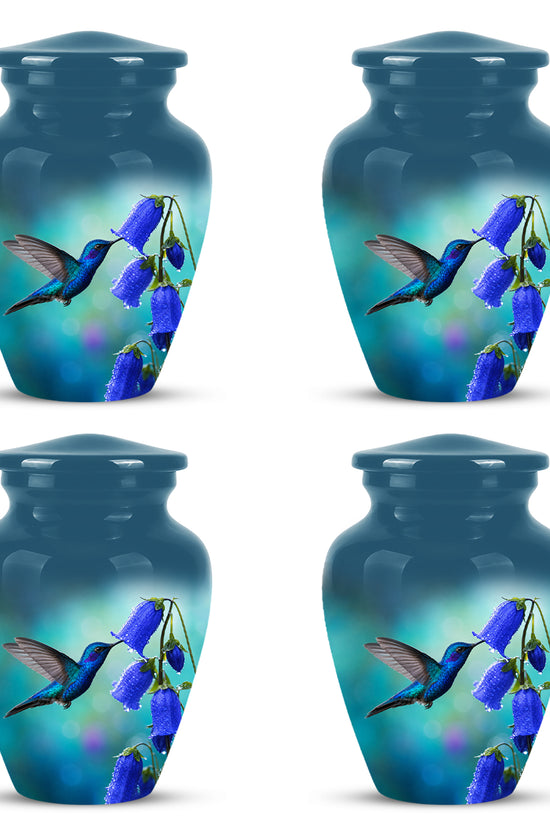 Blue Hummingbird Custom Urn - Majestic Funeral Urns For Ashes On Sale
