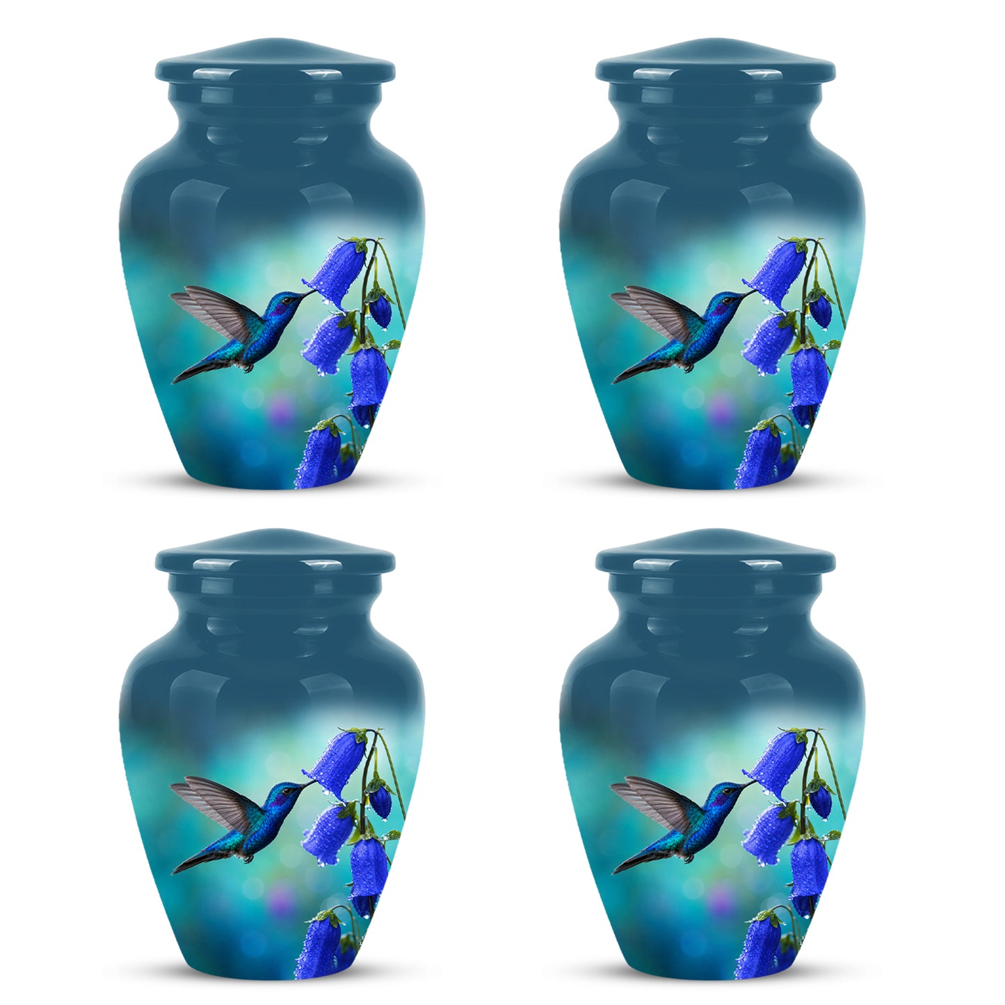 Blue Hummingbird Custom Urn - Majestic Funeral Urns For Ashes On Sale