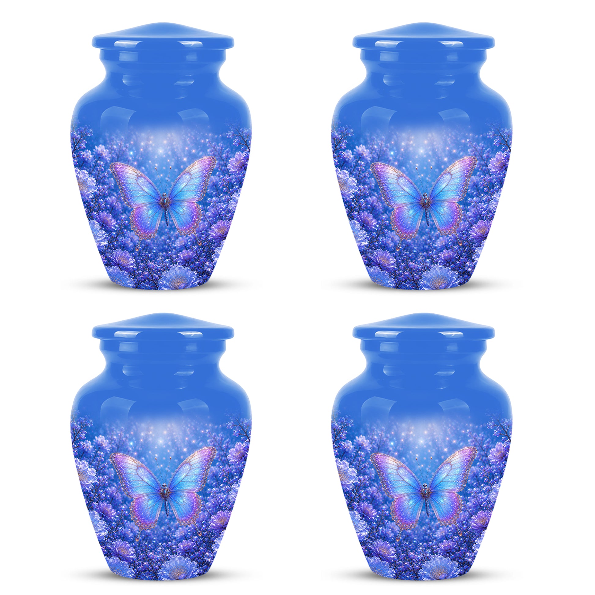 Heavenly Butterfly Memorial Urn - Blue Butterfly Urns For Women Ashes
