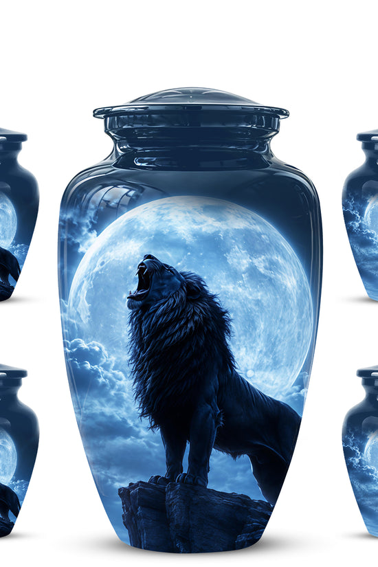 Roaring Lion Cremation Urn - Handcrafted Personalized Urns For Ashes