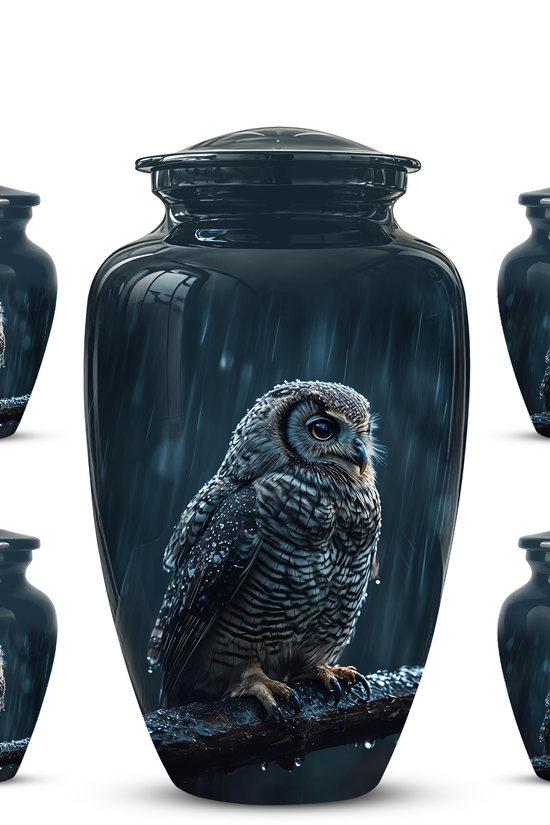 Snowy Owl Cremation Urn - Night Owl Burial Urns For Human Ashes