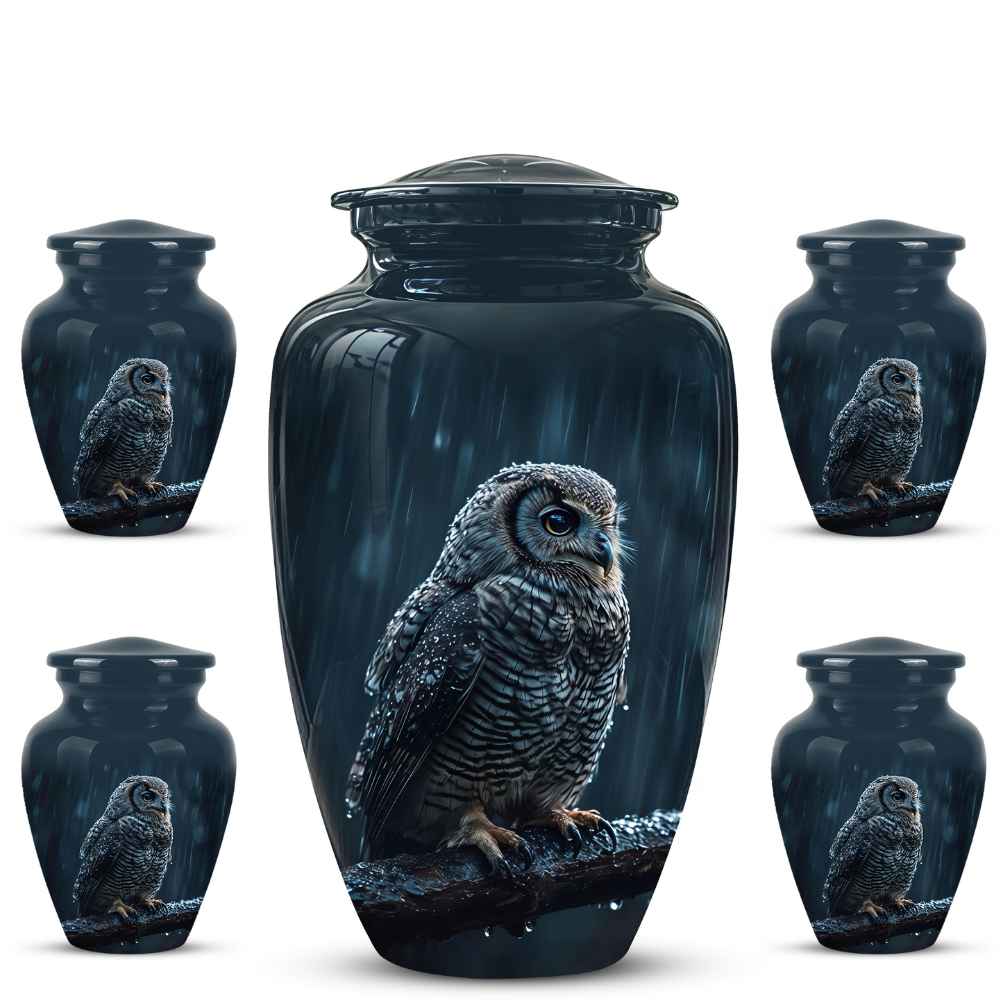 Snowy Owl Cremation Urn - Night Owl Burial Urns For Human Ashes