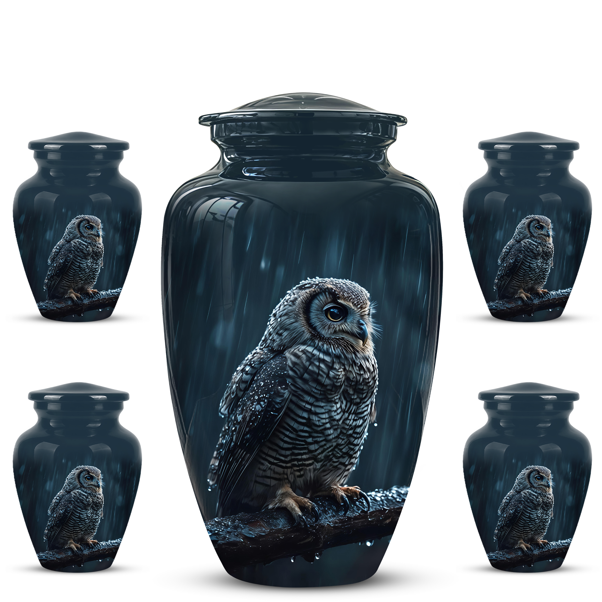 Snowy Owl Cremation Urn - Night Owl Burial Urns For Human Ashes