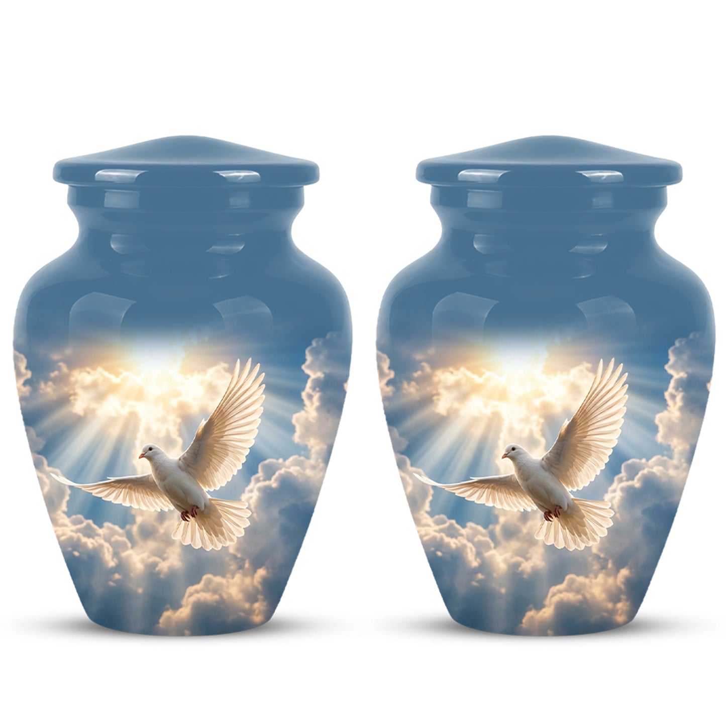 White Dove Bird Themed Urn - Custom Handcrafted Memorial Urns For Ashes