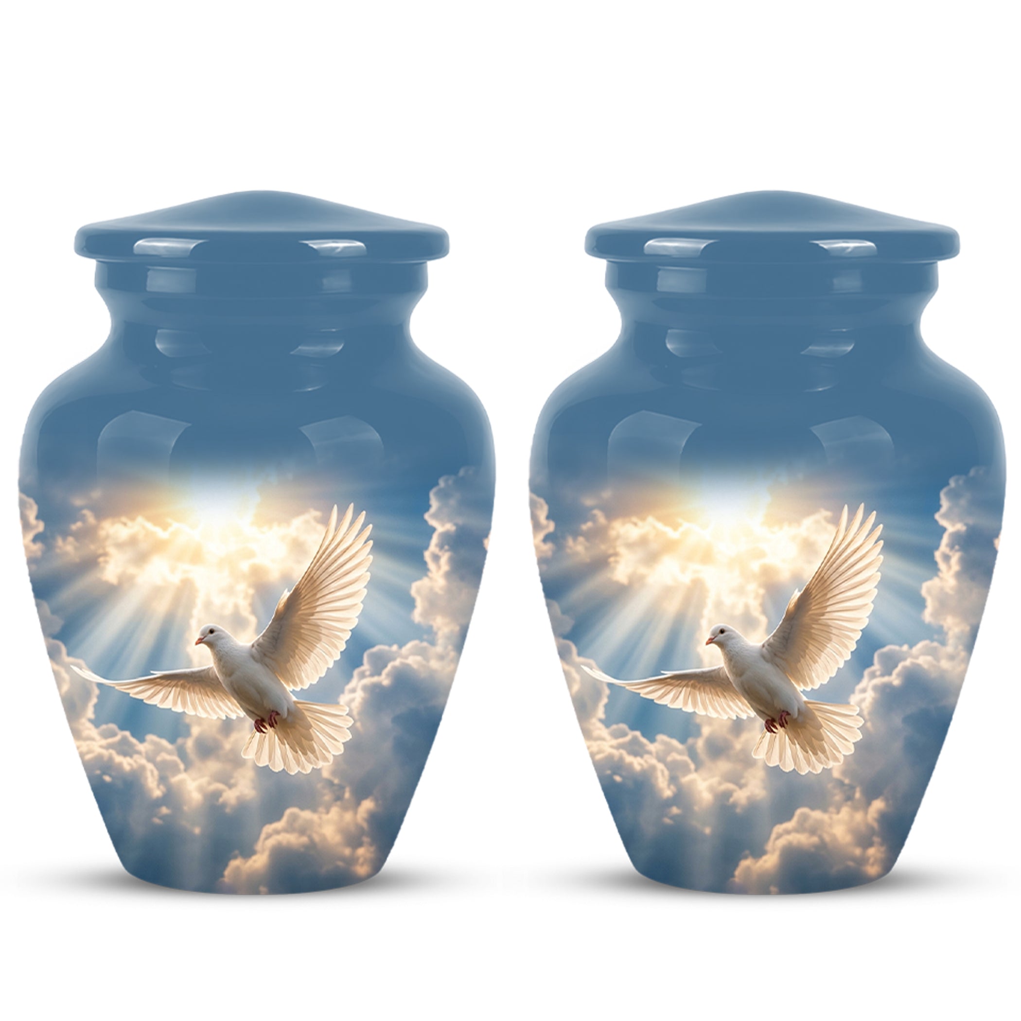 White Dove Bird Themed Urn - Custom Handcrafted Memorial Urns For Ashes
