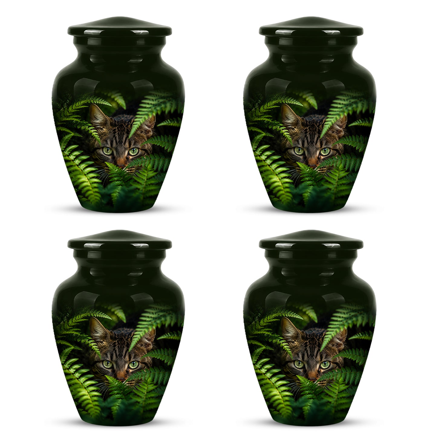 Cat Cremation Urns For Ashes - Personalized Black Pet Burial Urns