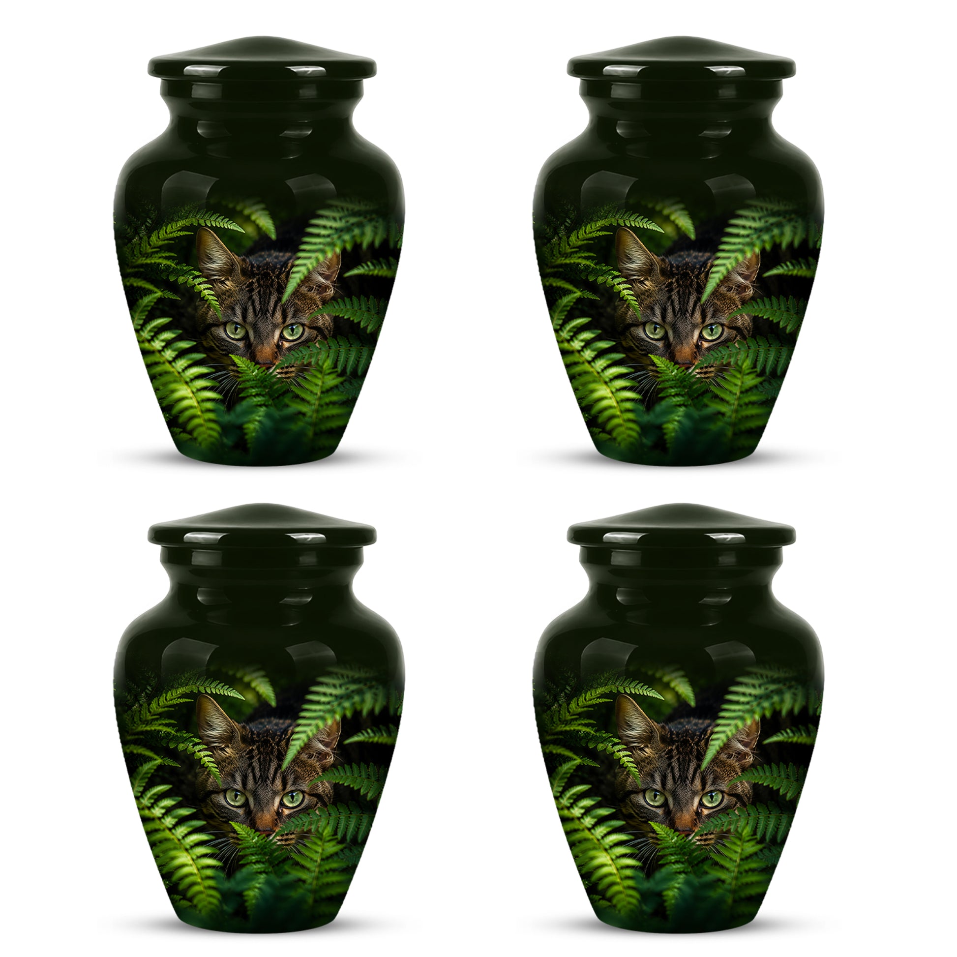 Cat Cremation Urns For Ashes - Personalized Black Pet Burial Urns