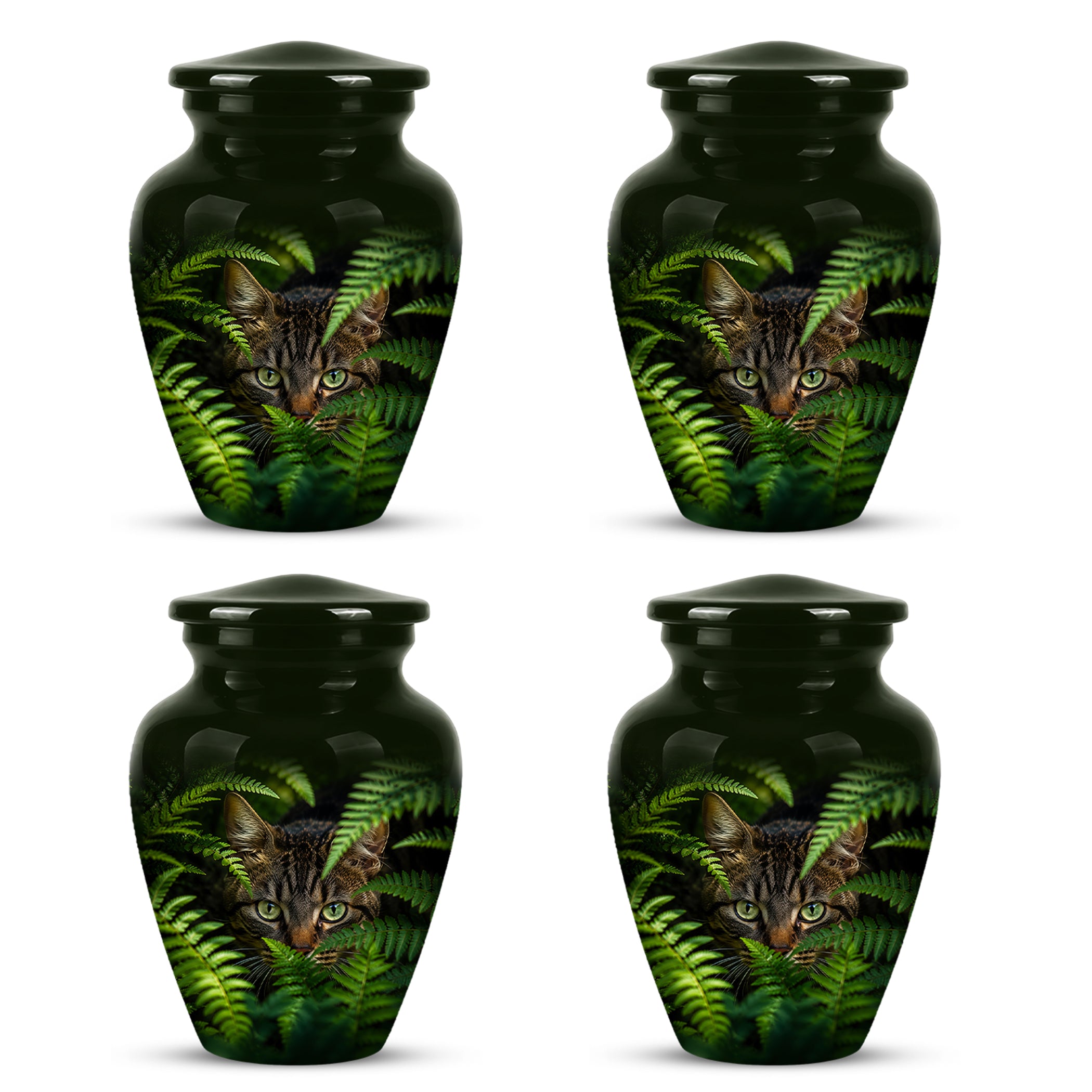 Cat Cremation Urns For Ashes - Personalized Black Pet Burial Urns