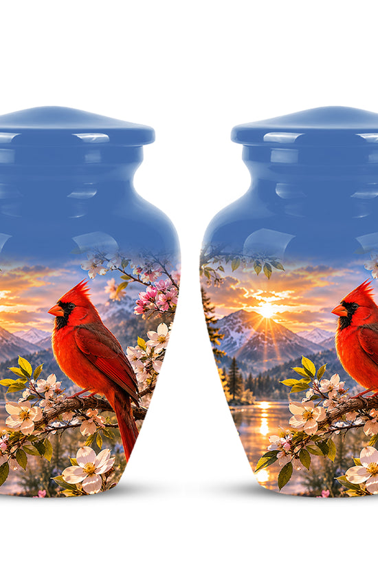 Red Cardinal Bird Cremation Urns - Beautiful Memorial Urns For Ashes
