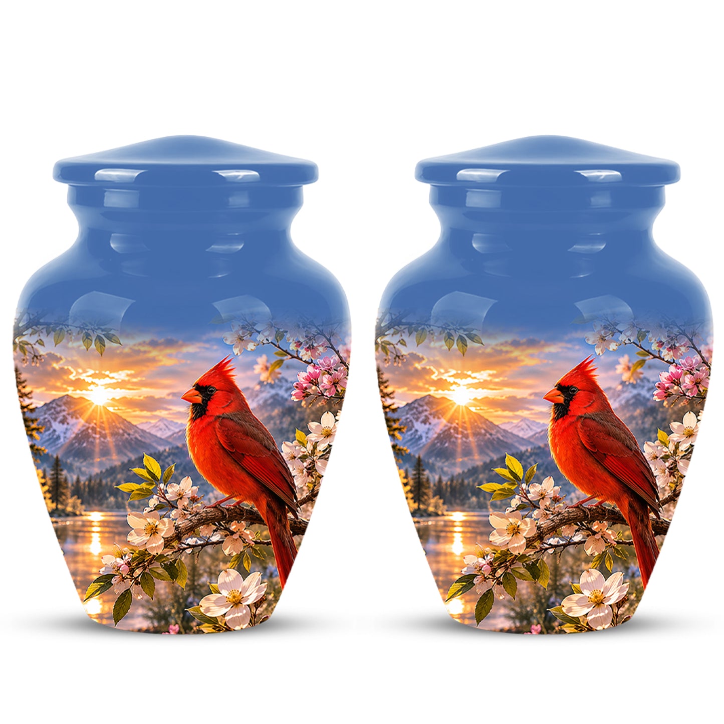Red Cardinal Bird Cremation Urns - Beautiful Memorial Urns For Ashes