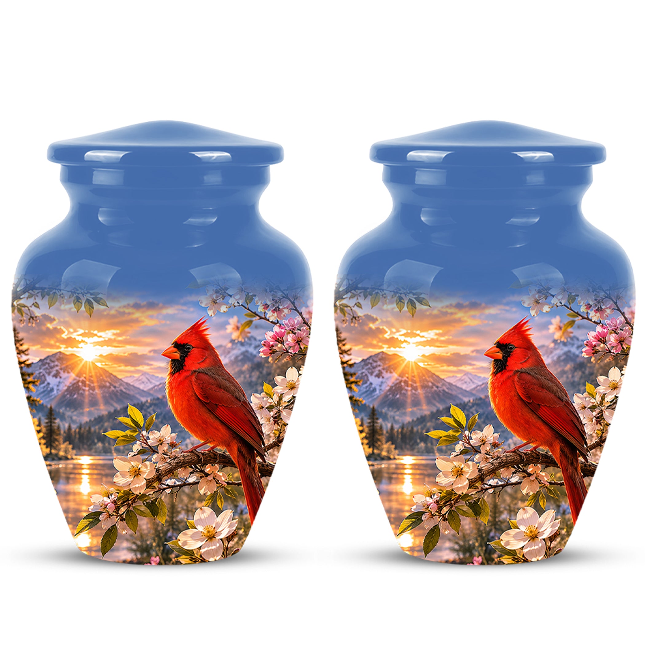 Red Cardinal Bird Cremation Urns - Beautiful Memorial Urns For Ashes