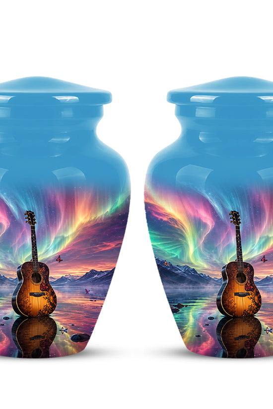 Guitar Aurora Borealis Urn - Classic Memorial Urns For Music Lovers