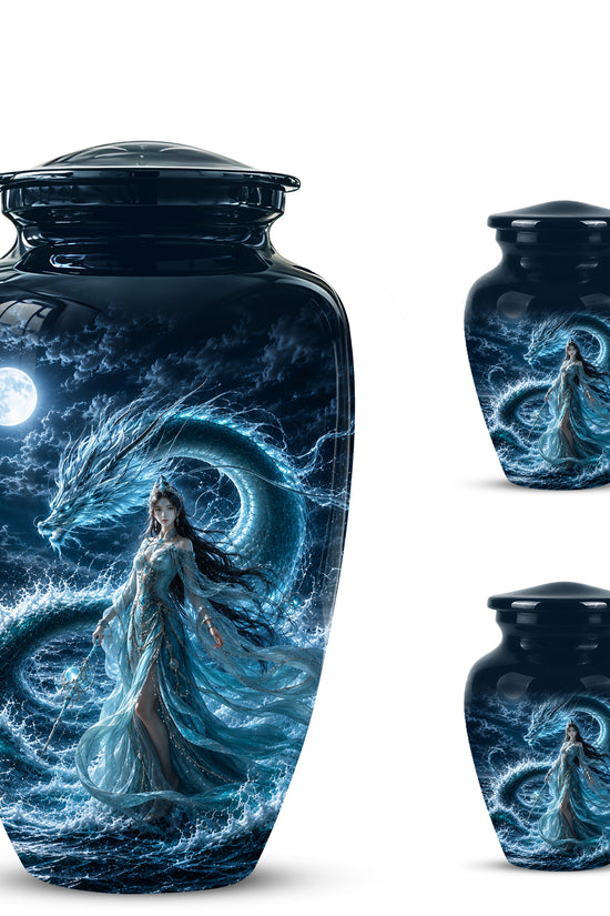 Celestial Dragon & Goddess Cremation Urn - Custom Handmade Adult Urns