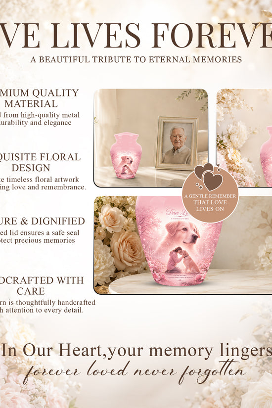 Pink Pet Dog Memorial Urn – Dog Burial Urn for Pets Ashes